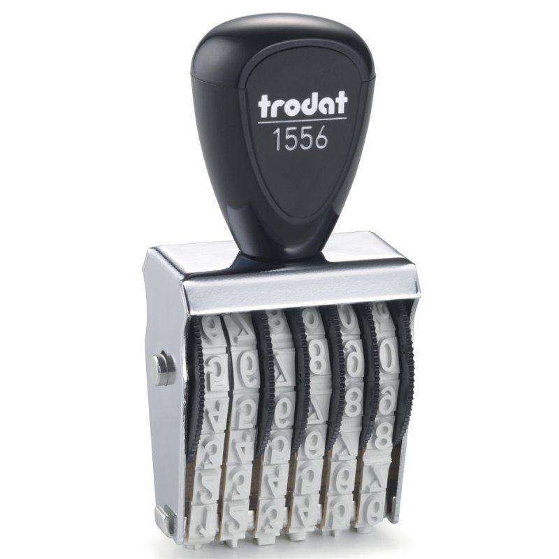 trodat cijferstempel 511556, 6-stellig, vernikkeld metalen behuizing